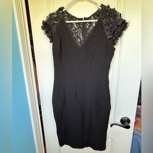 Anthropologie Maeve Black Lace Accent Dress
